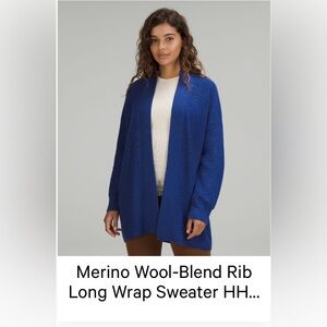 Merano wool blue long cardigan